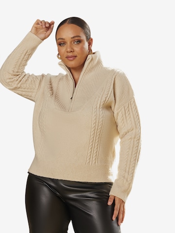 Chi Chi London Pullover i beige: forside