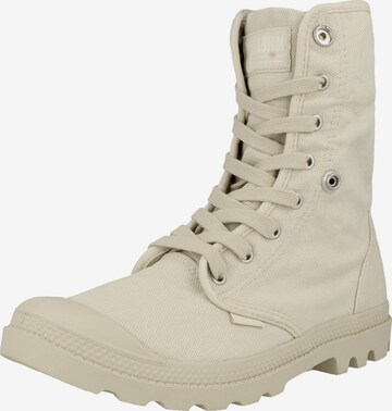 Palladium Lace-Up Ankle Boots 'Baggy' in Beige