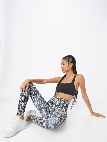 Reebok Skinny Workout Pants 'Lux 2.0 Speckle Modern Safari' in Black