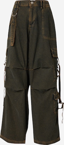 BDG Urban Outfitters Avar lõige Klapptaskutega teksapüksid, värv pruun: eest vaates