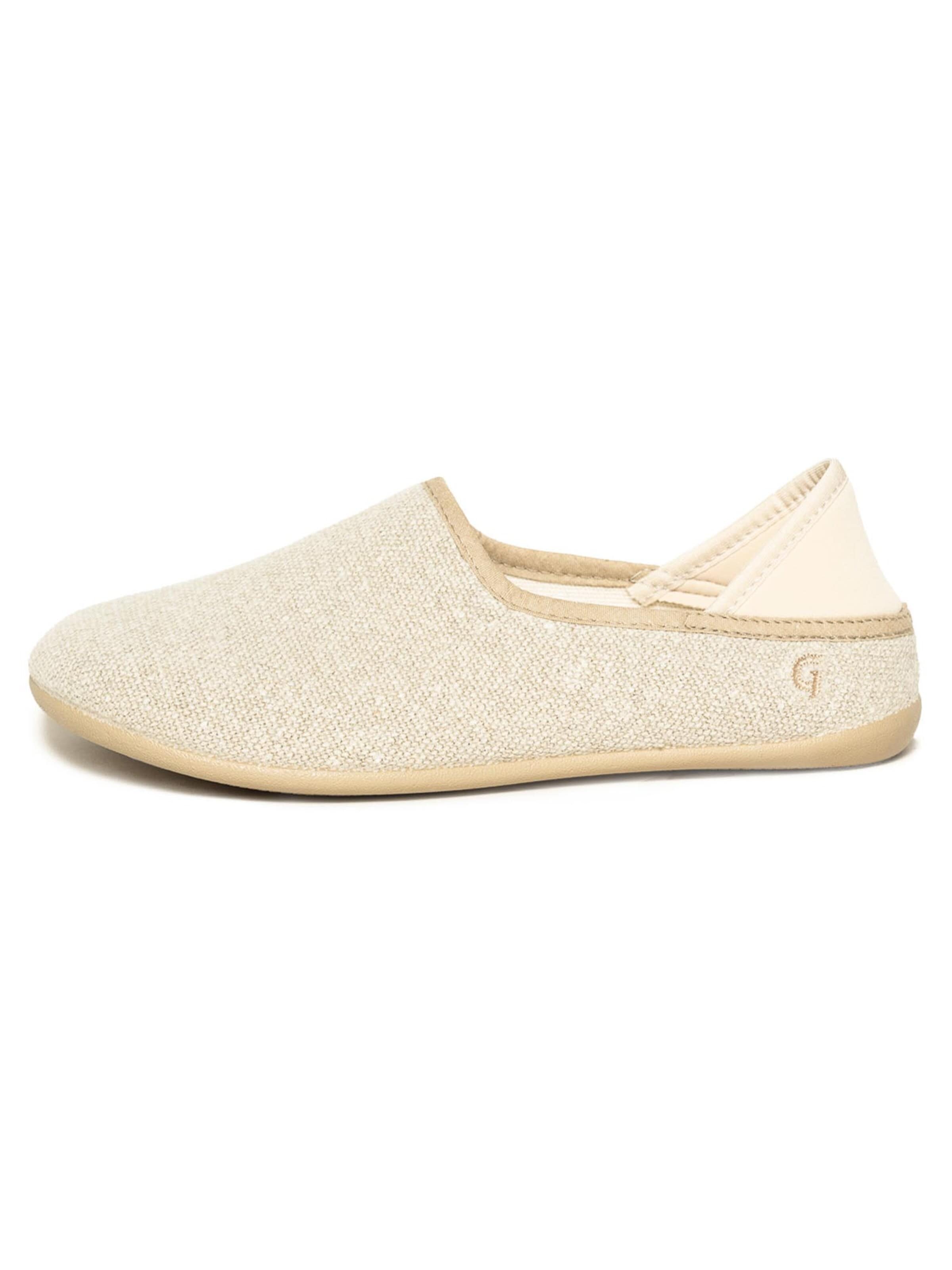 Gottstein Huisschoenen 'Linen Slip-On' in Beige: voorkant