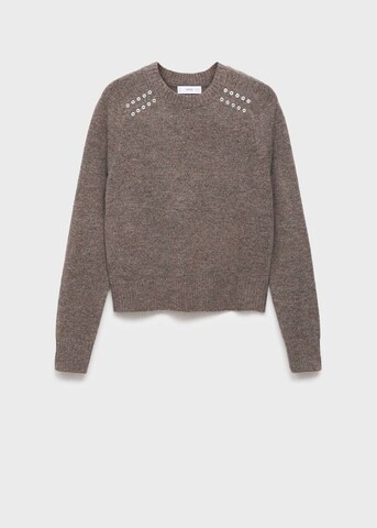 MANGO TEEN Sweater 'Eyelet' in Brown