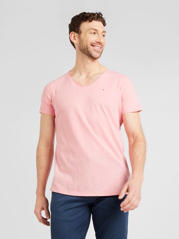 Tommy Jeans Regular Fit T-Shirt 'Jaspe' in Pink: predná strana