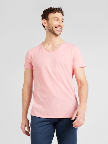 Tommy Jeans - Ajuste regular Camiseta 'Jaspe' en rosa: frente