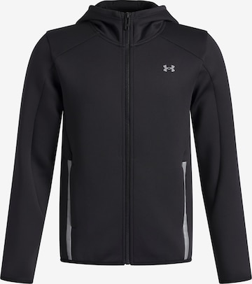 UNDER ARMOUR Athletic fleece jacket 'Unstoppable' in Black: front