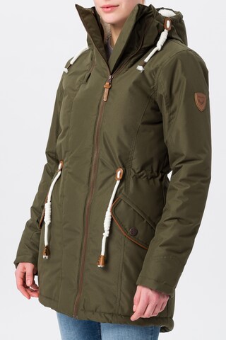 Manteau d’hiver 'Daisy' BRAVE SOUL en vert : devant