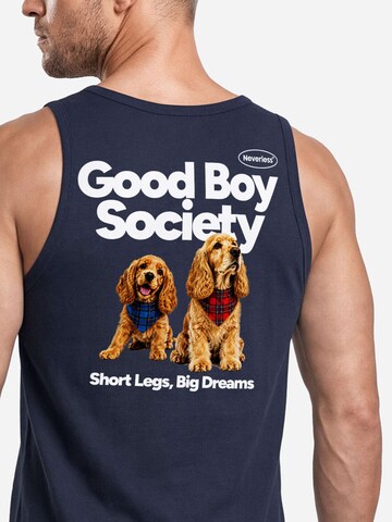 Neverless Shirt 'Good Boy Society' in Blue