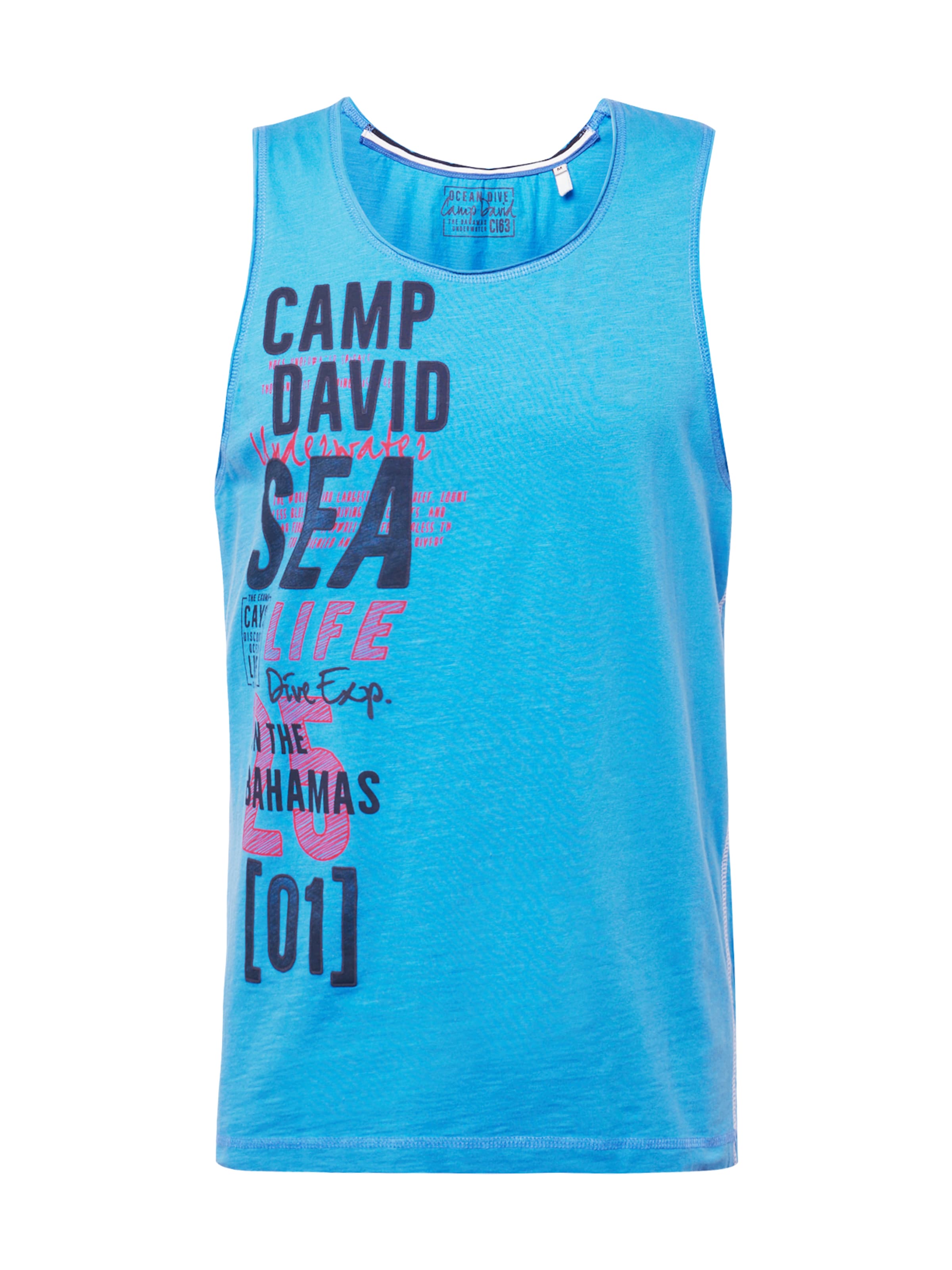 T-Shirt CAMP DAVID en bleu : devant