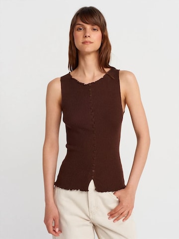 Cardigan Dilvin en marron : devant