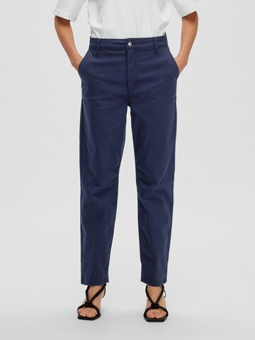 SELECTED FEMME Regular Chino Pants 'Marina' in Blue: front