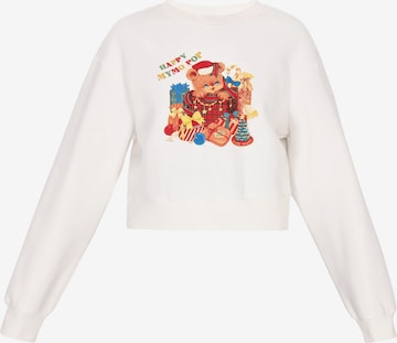 Sweat-shirt 'Pop' MYMO en blanc : devant