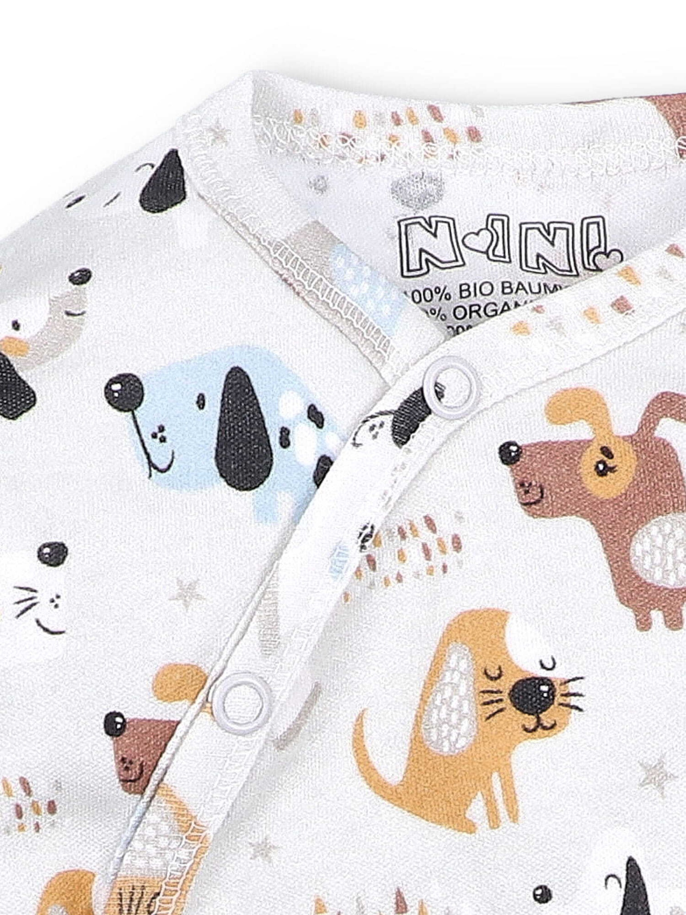 NINI Rompertje/body 'Floral' in Wit