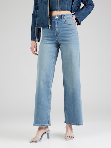 Wide leg Jeans de la Tally Weijl pe albastru: față