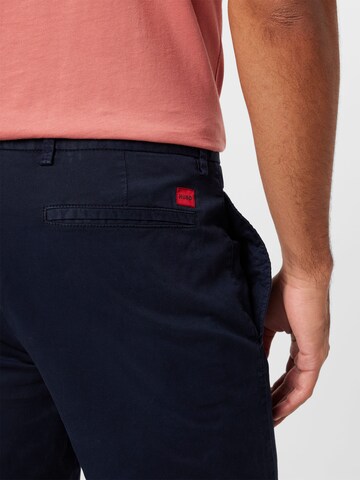 HUGO Slimfit Chino 'David' in Blauw