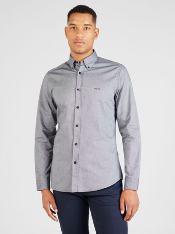 BOSS Regular Fit Hemd 'Rickert' in Grau: Vorderseite