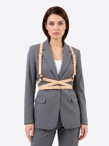 Haute Cuir Riem 'Double Belt Harness' in Beige