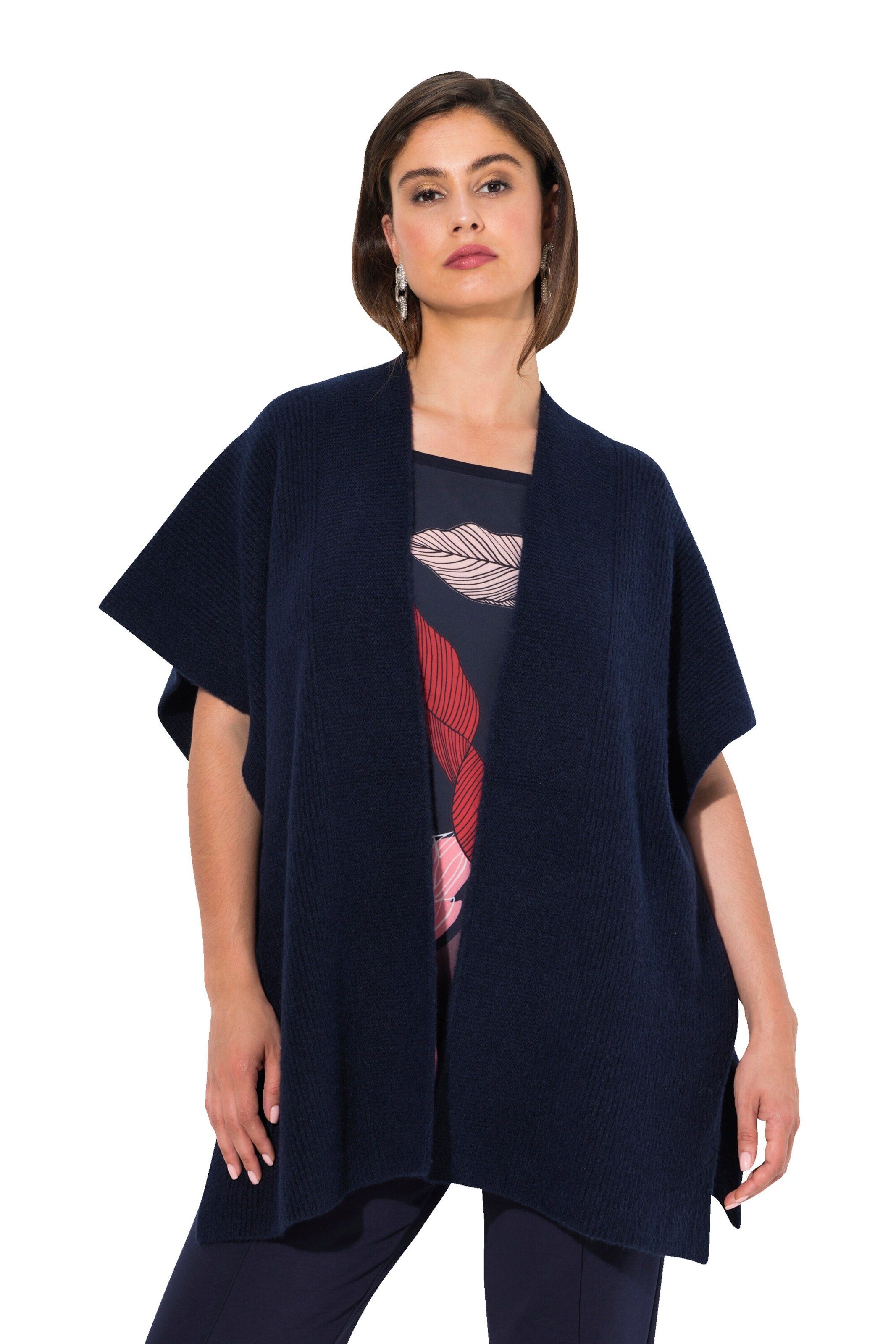 Ulla Popken Strickjacke in Blau: Vorderseite