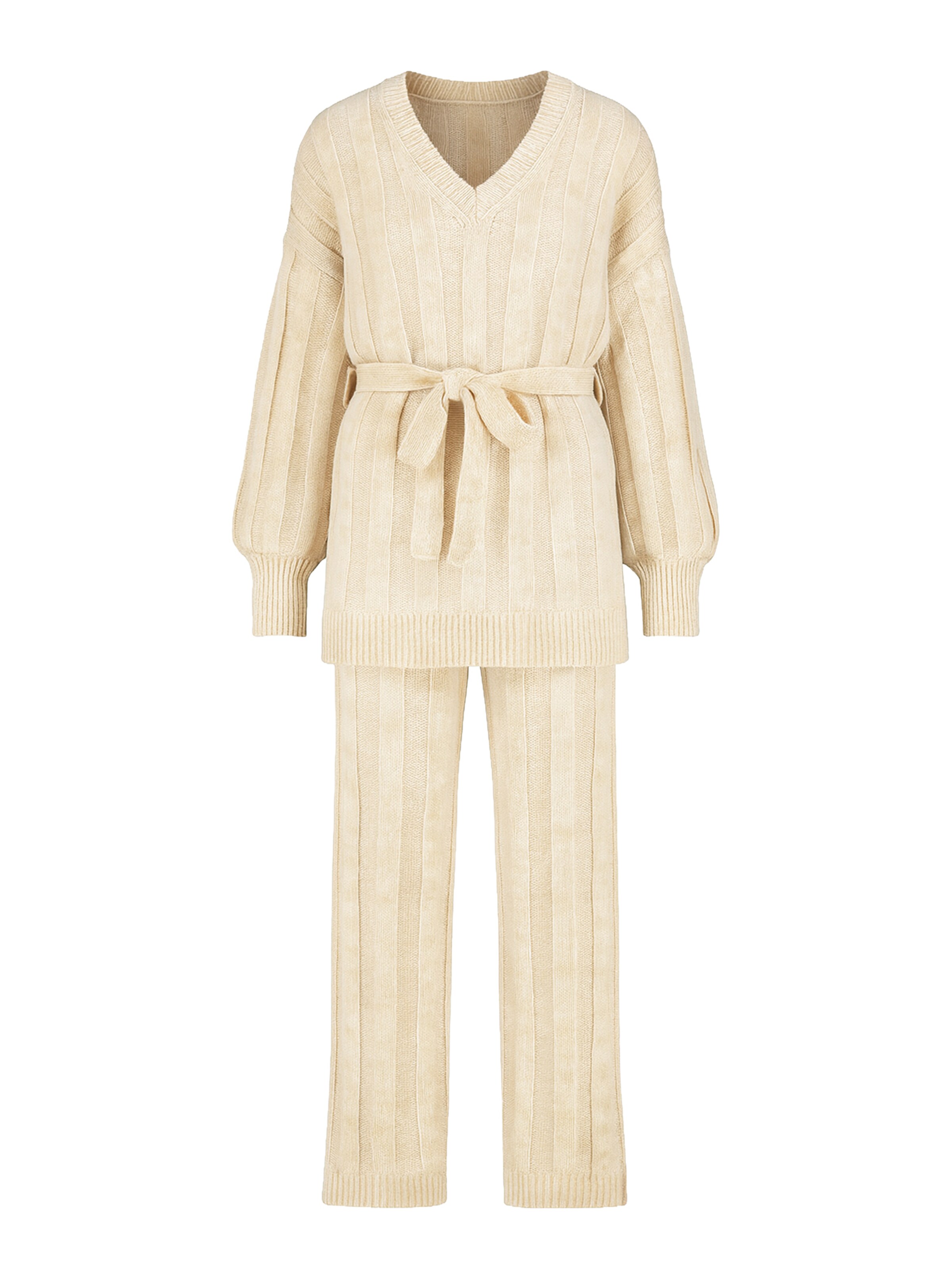 Elara Hosenanzug in Beige: Vorderseite