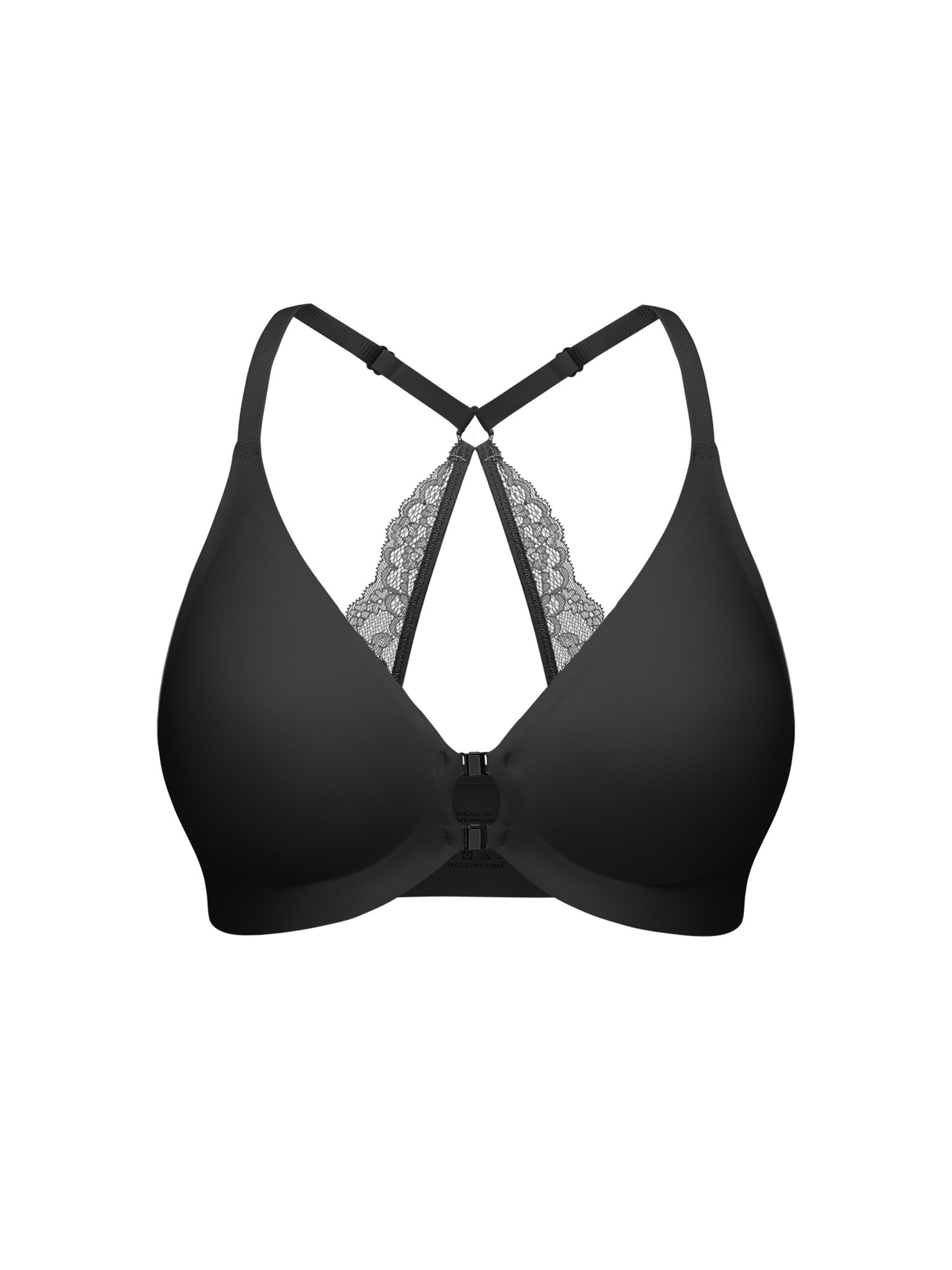 SHARICCA Bralette Bra 'Wire-Free' in Black: front