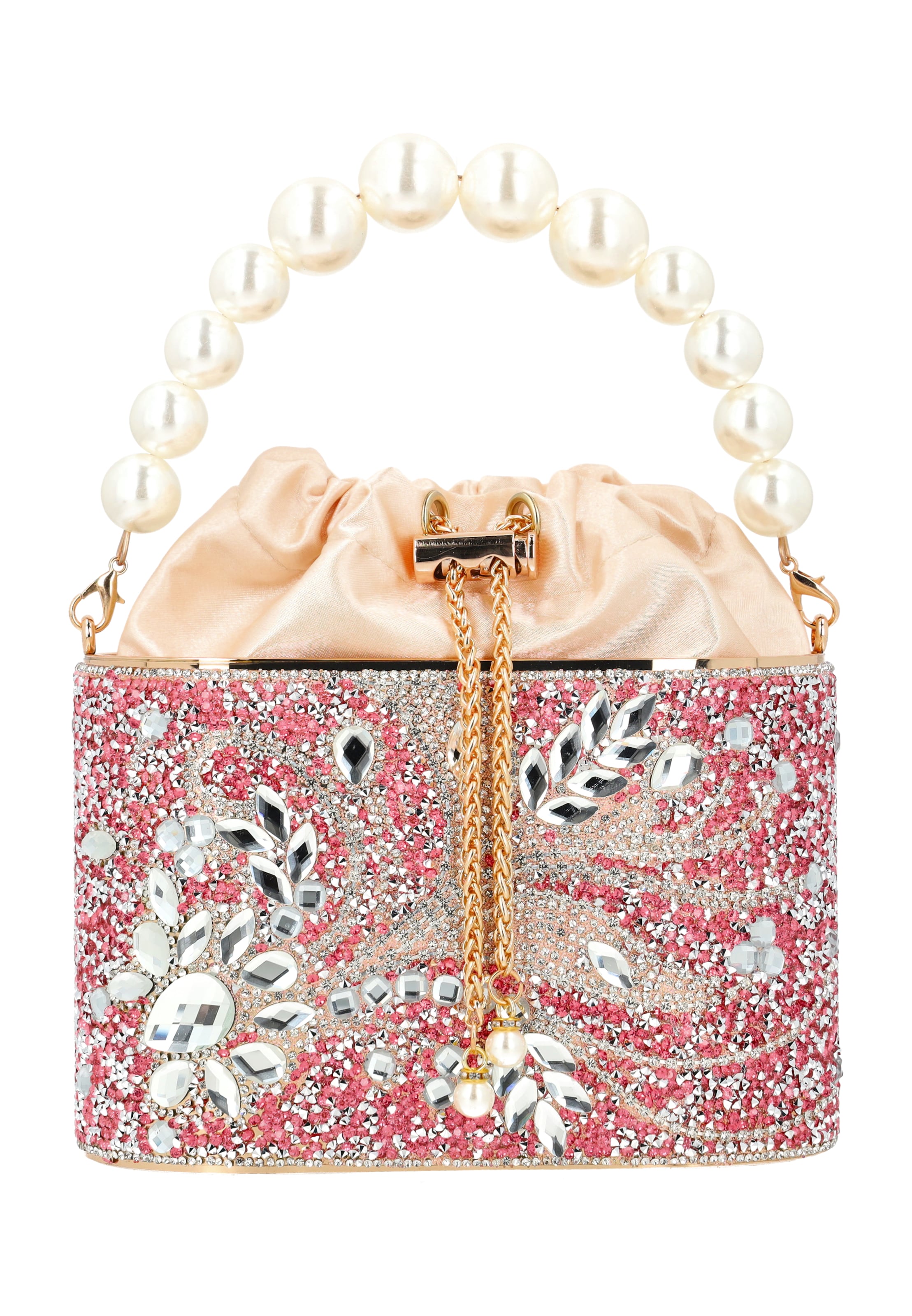 faina Handtasche in One Size in fuchsia / puder / perlweiß, Produktansicht