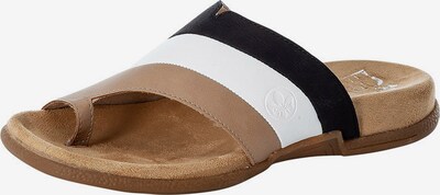 RIEKER Zehentrenner in hellbeige / schwarz / weiß, Produktansicht