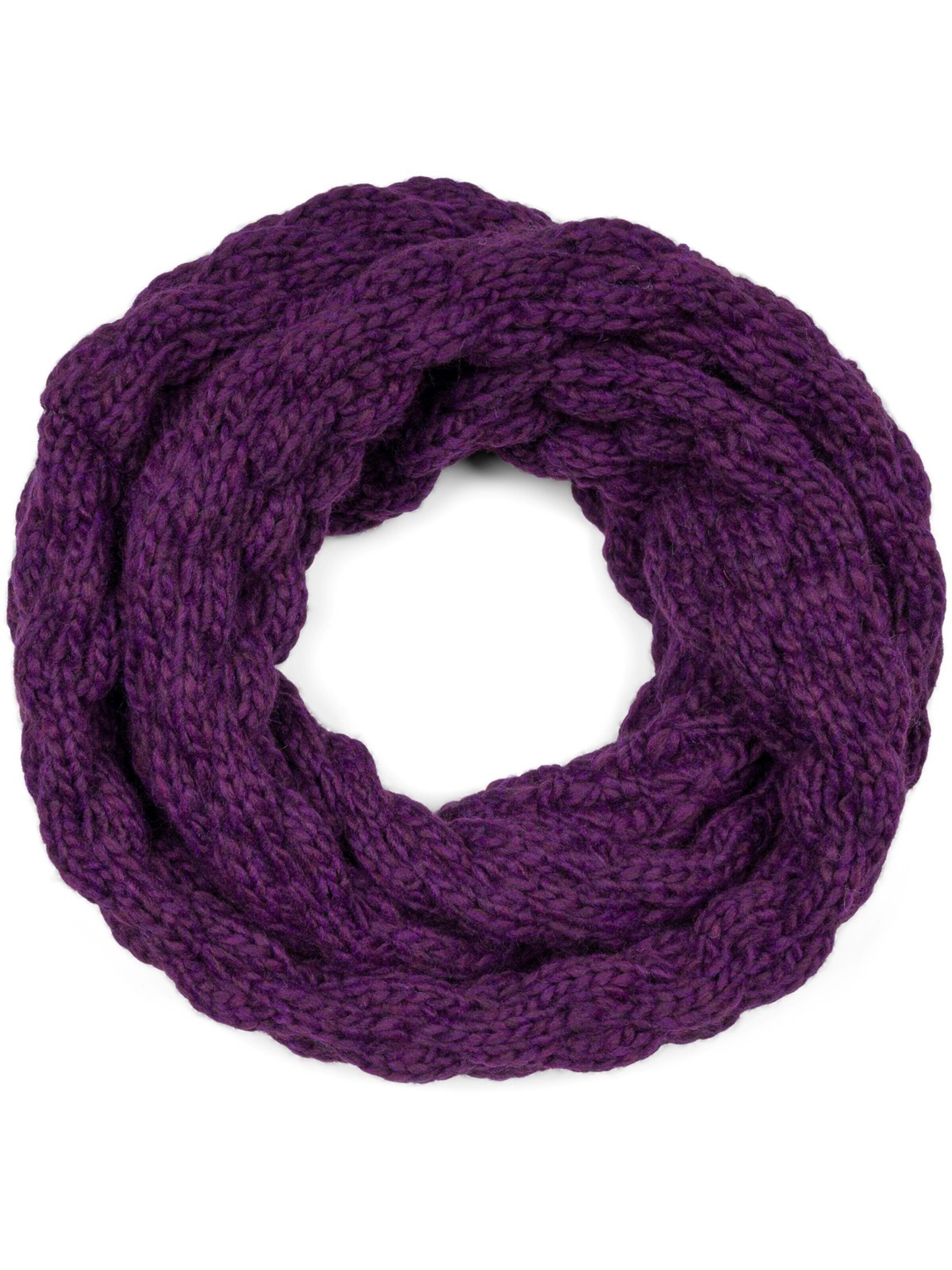 styleBREAKER Schlauchschal 'Strick Loop mit Bubblemuster'‌ in Lila: Vorderseite