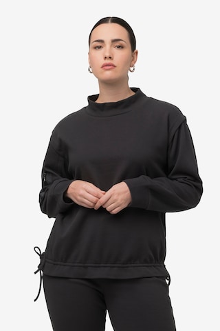 Ulla Popken Sweatshirt in Zwart: voorkant