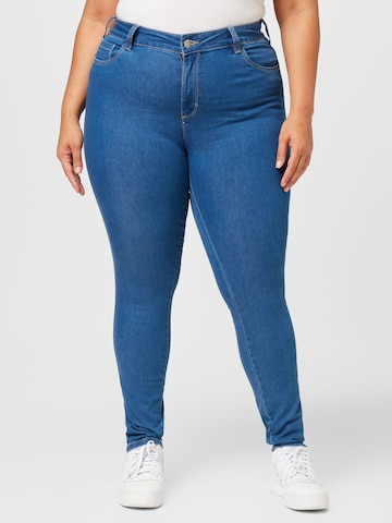KAFFE CURVE Slimfit Jeans 'Vicka' i blå: framsida