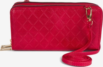 styleBREAKER Crossbody bag '2 in 1 Umhängetasche - Geldbörse Rauten' in Red: front