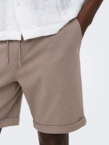 Only & Sons Regular Trousers 'ONSNewkodyl' in Brown