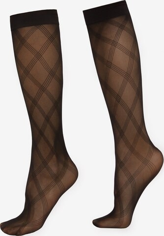 CALZEDONIA Knee High Socks in Black: front