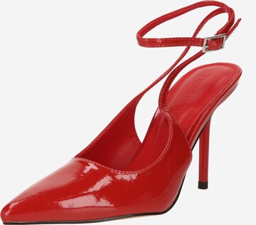 TOPSHOP - Sapatos abertos atrás 'Eliza' em vermelho: frente