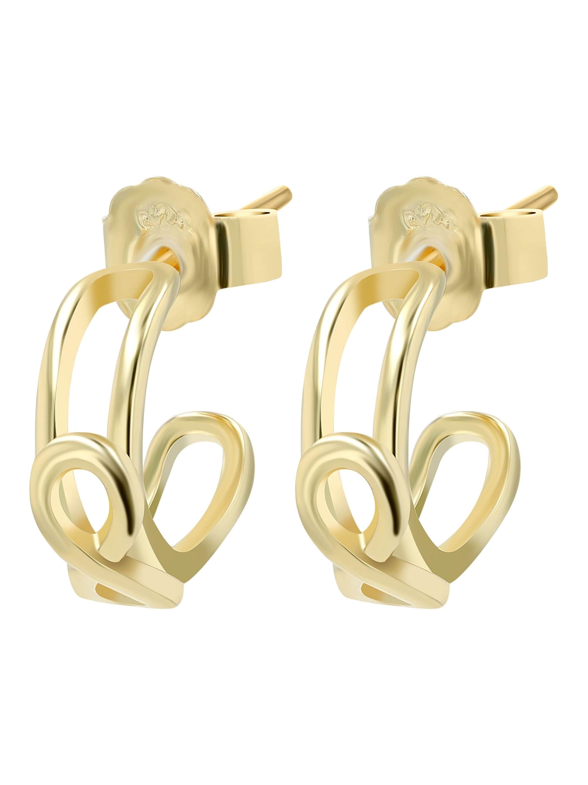 Akzent Earrings 'Ina, 925 Sterlingsilber, langlebig' in Gold: front