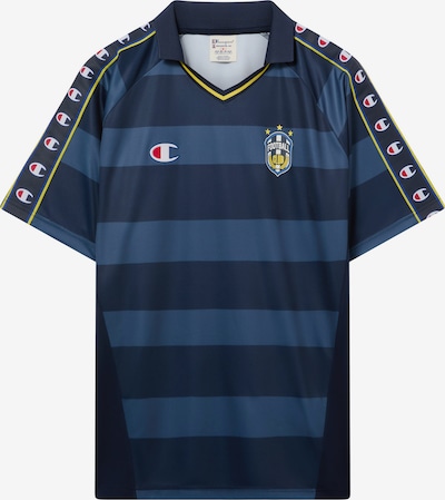 Champion Authentic Athletic Apparel T-Shirt en bleu marine / saphir / jaune / blanc, Vue avec produit