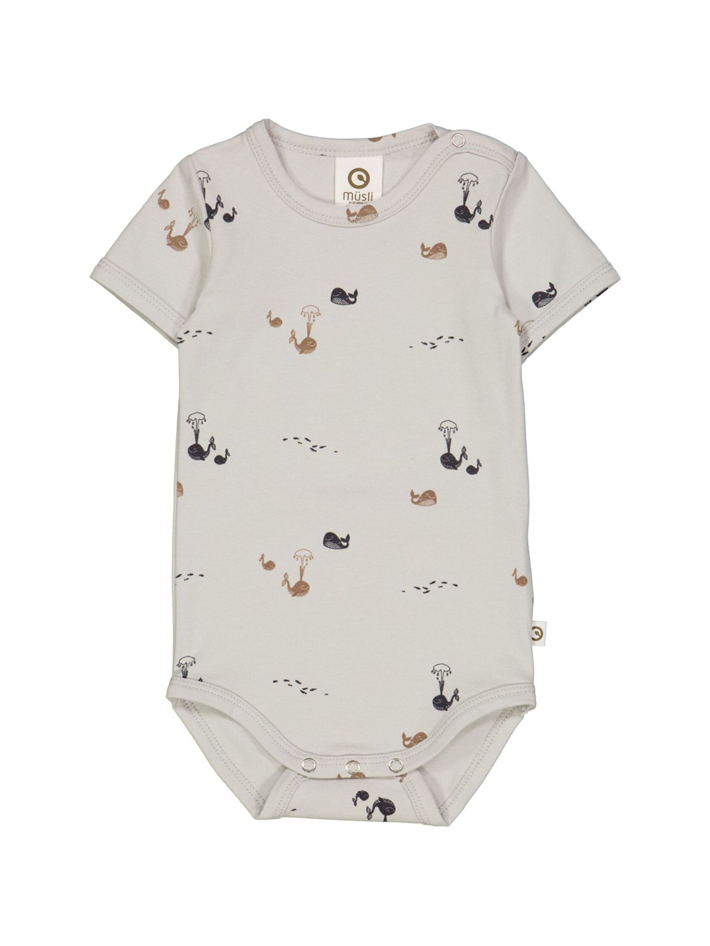 Tutina / body per bambino di Müsli by GREEN COTTON in grigio: frontale