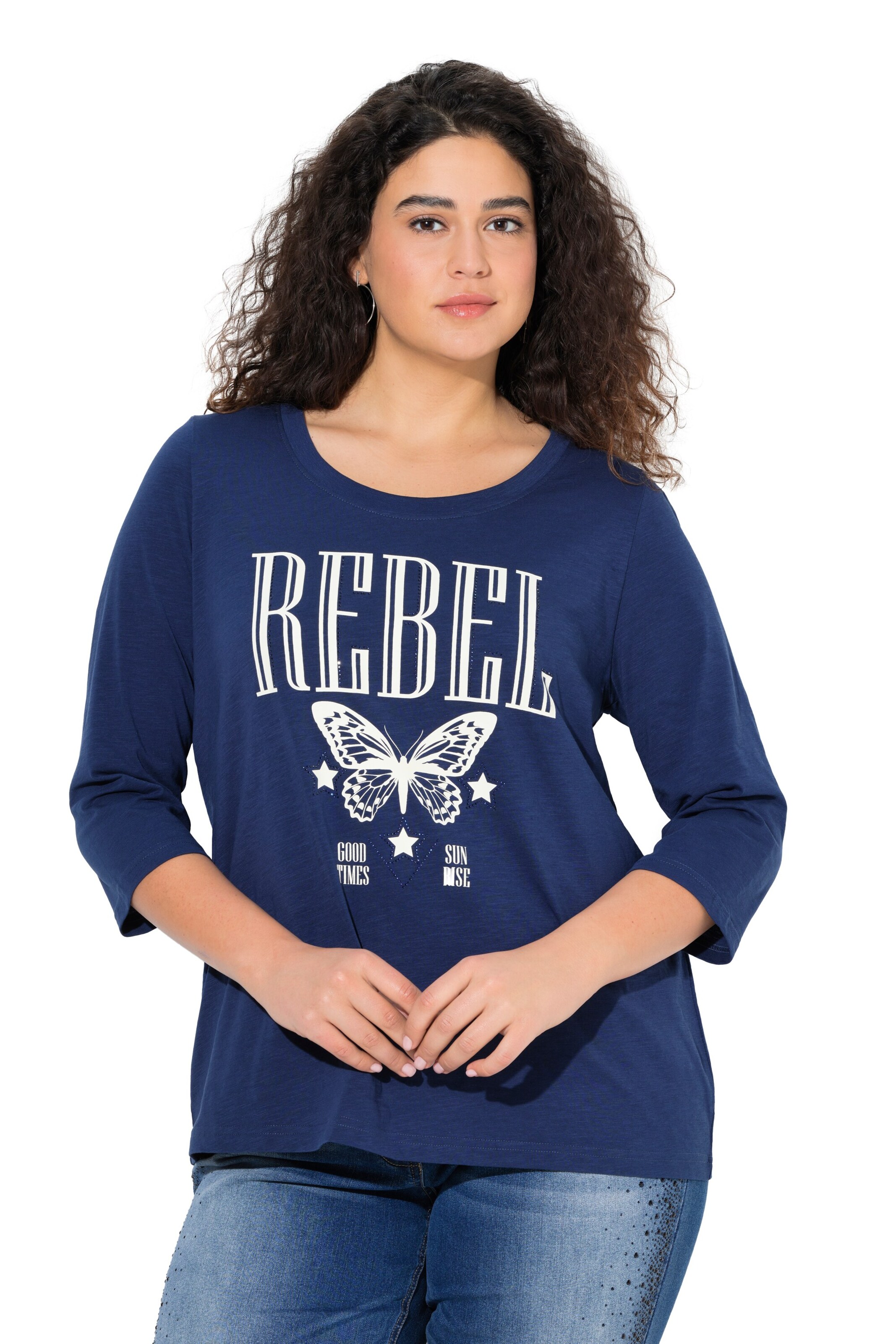 Ulla Popken Shirt in Blauw: voorkant