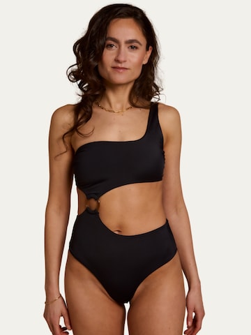Billie Swim Bandeau Badpak 'Biarritz One Piece' in Zwart: voorkant