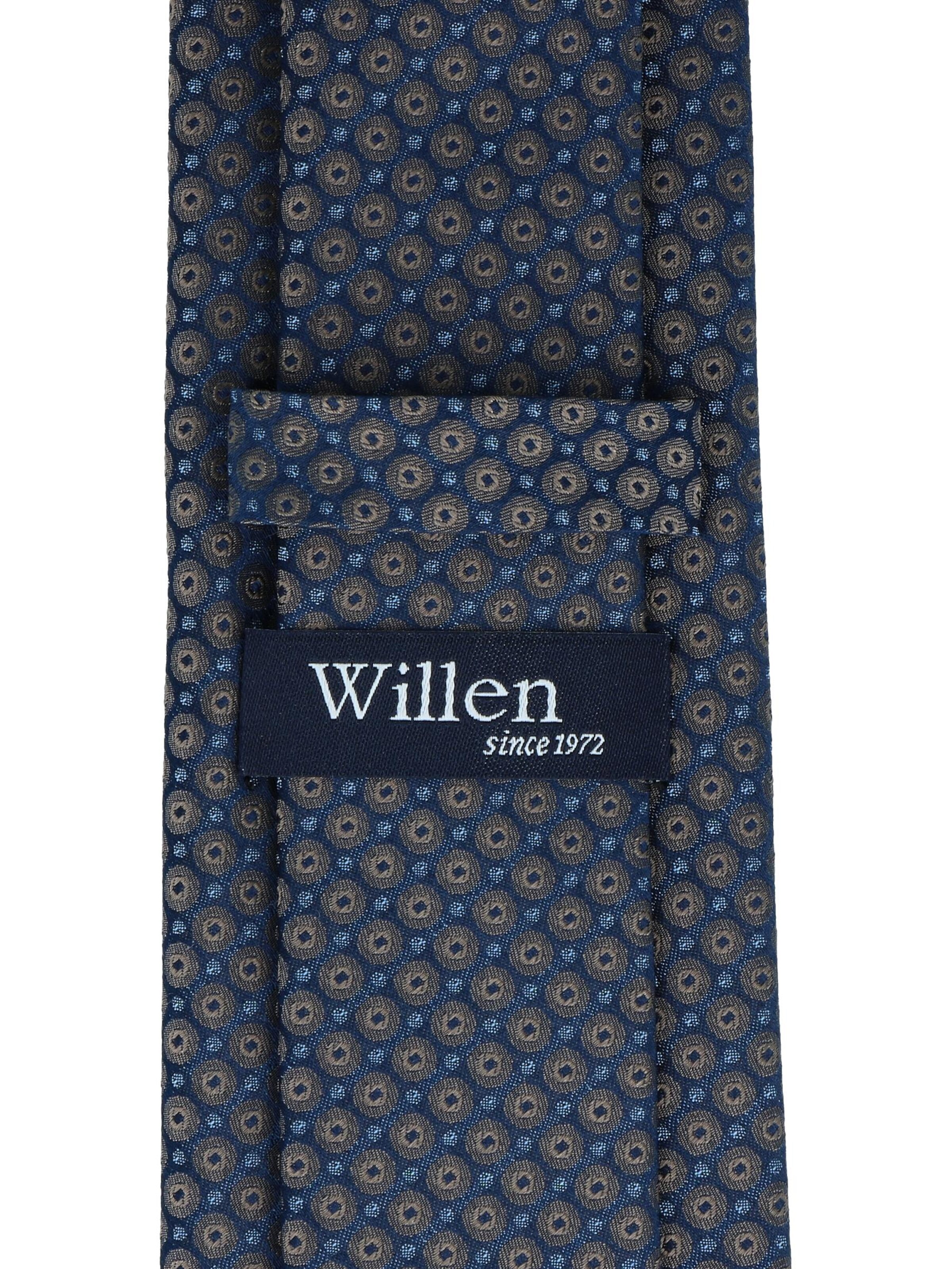 WILLEN Krawatte 'Kleinmuster Marine'‌‌‌‌‌‌‌‌‌ in Grau