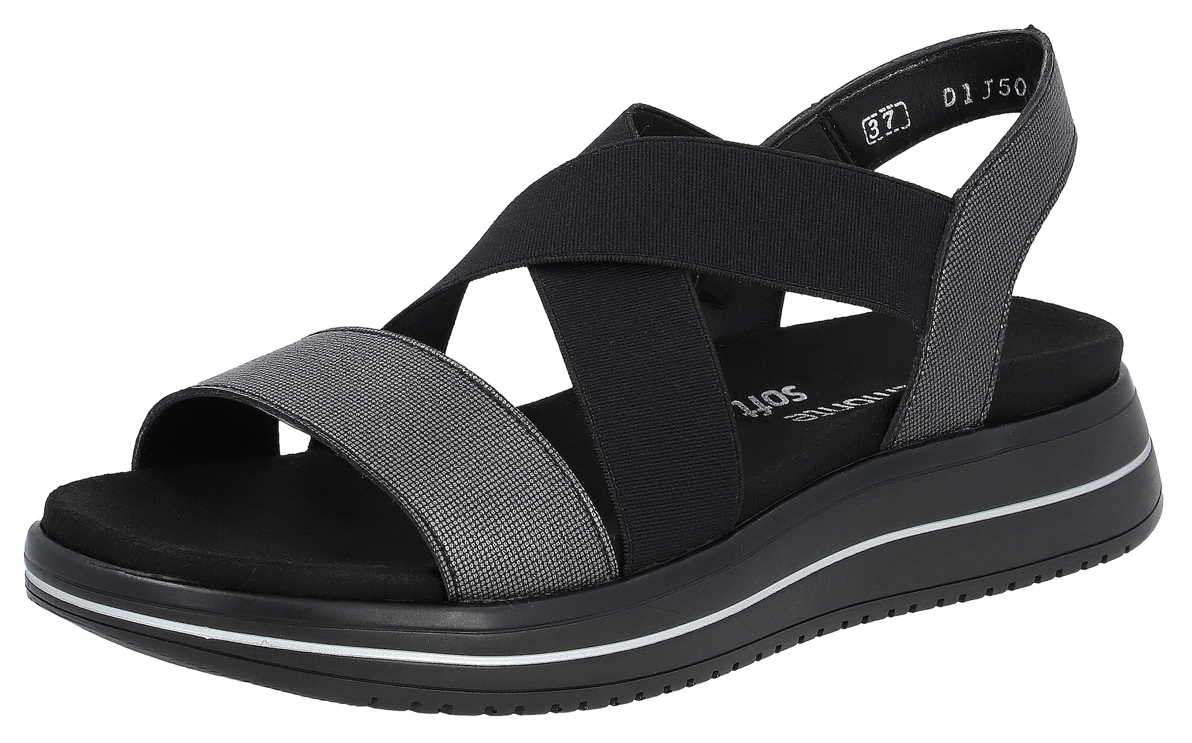 REMONTE Strap Sandals in Black: front