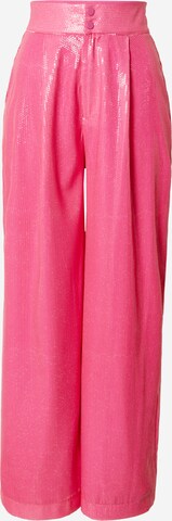 Olivia Rubin Wide leg Pleat-Front Pants 'ELENA' in Pink: front