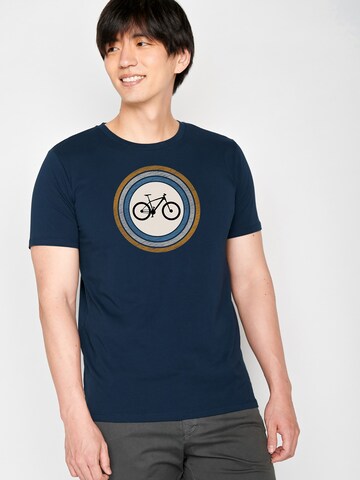 GREENBOMB Shirt 'Bike Target' in Blue: front