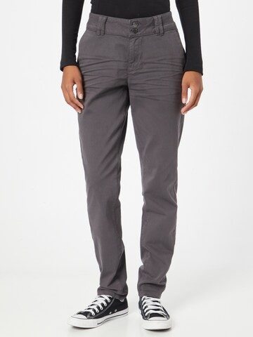 QS Regular Chino Pants in Grey: front