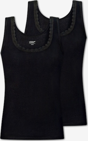 Maillot de corps ' Cotton Lace ' uncover by SCHIESSER en noir : devant