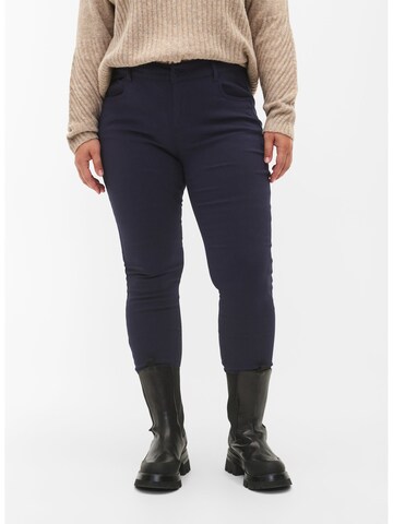 Zizzi Skinny Broek 'Jjune' in Blauw: voorkant