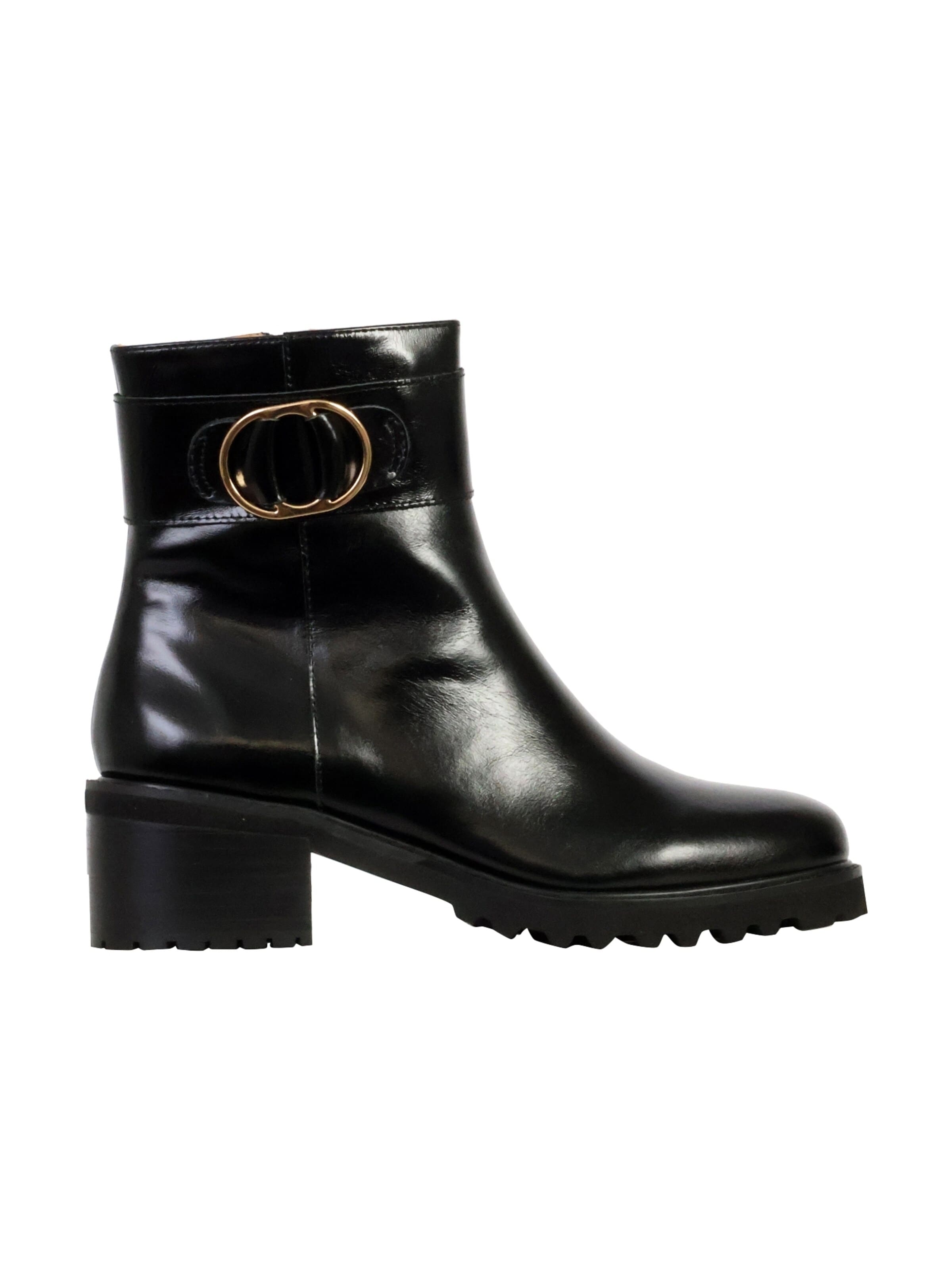 Bottines 'Quinn Stiefelette aus Leder mit Absatz' Emilie Karston en vert