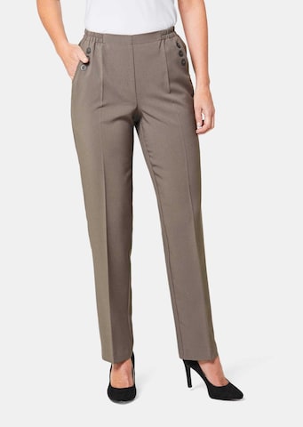 Regular Pantalon à plis Goldner en beige : devant