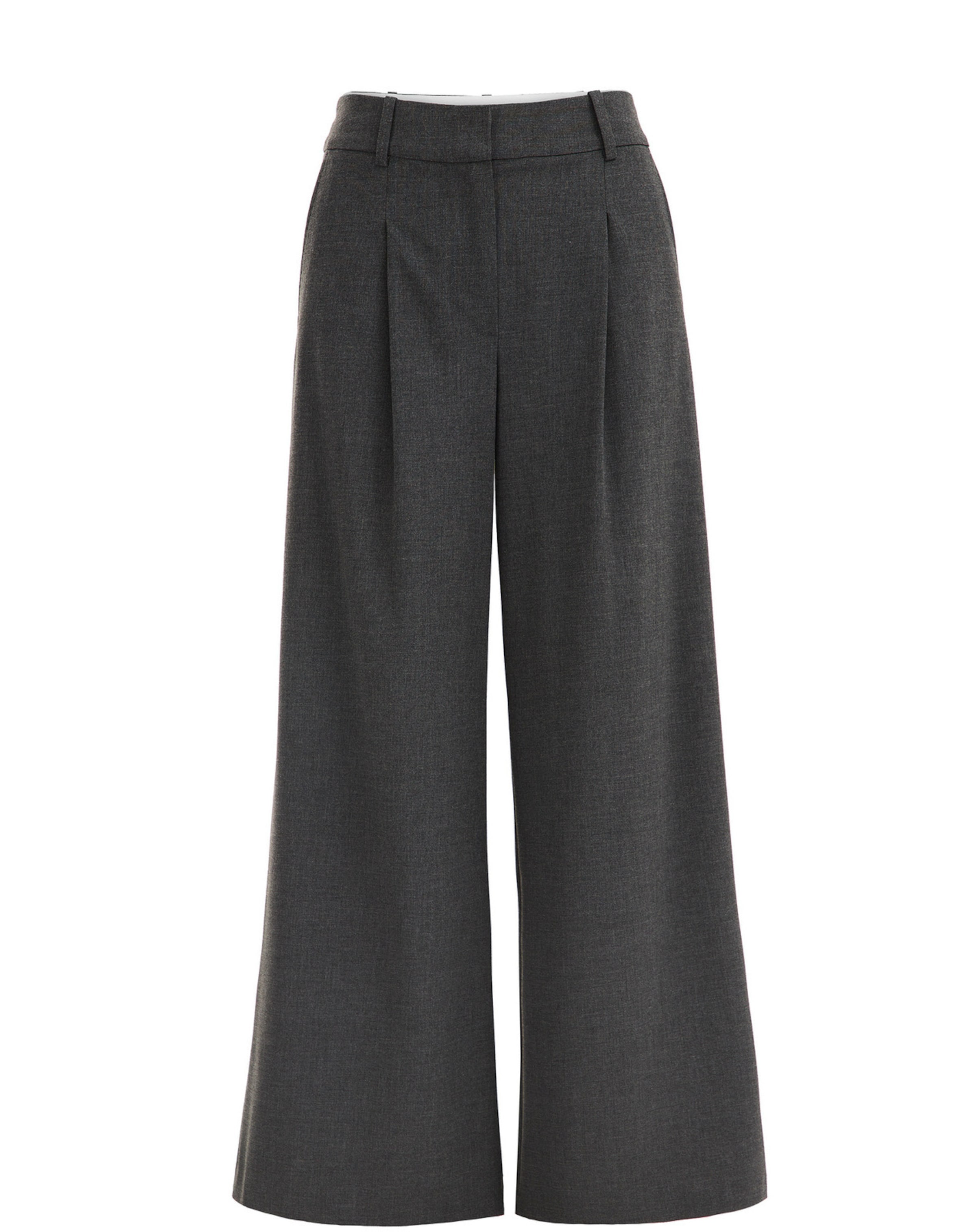WE Studio Wide Leg Bundfaltenhose in Grau: Vorderseite