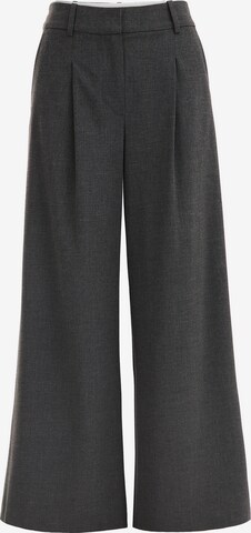 WE Fashion Wide leg Pleat-Front Pants in Grey: front