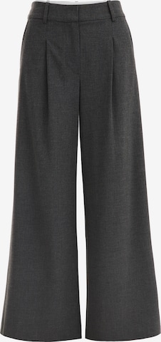 WE Fashion - Perna larga Calças com pregas em cinzento: frente