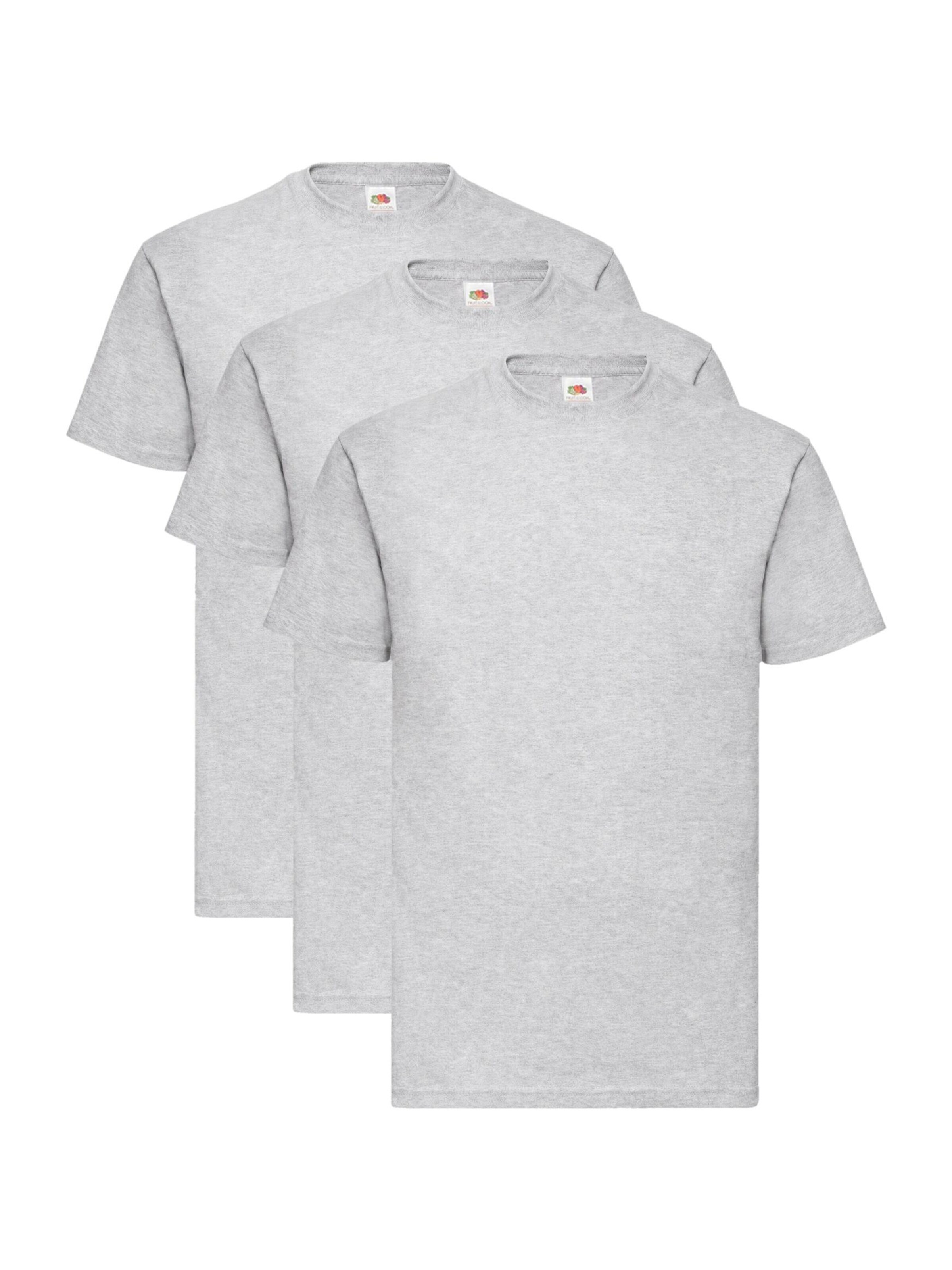 FRUIT OF THE LOOM Shirt 'T-shirt 3-pack' in Grey: front